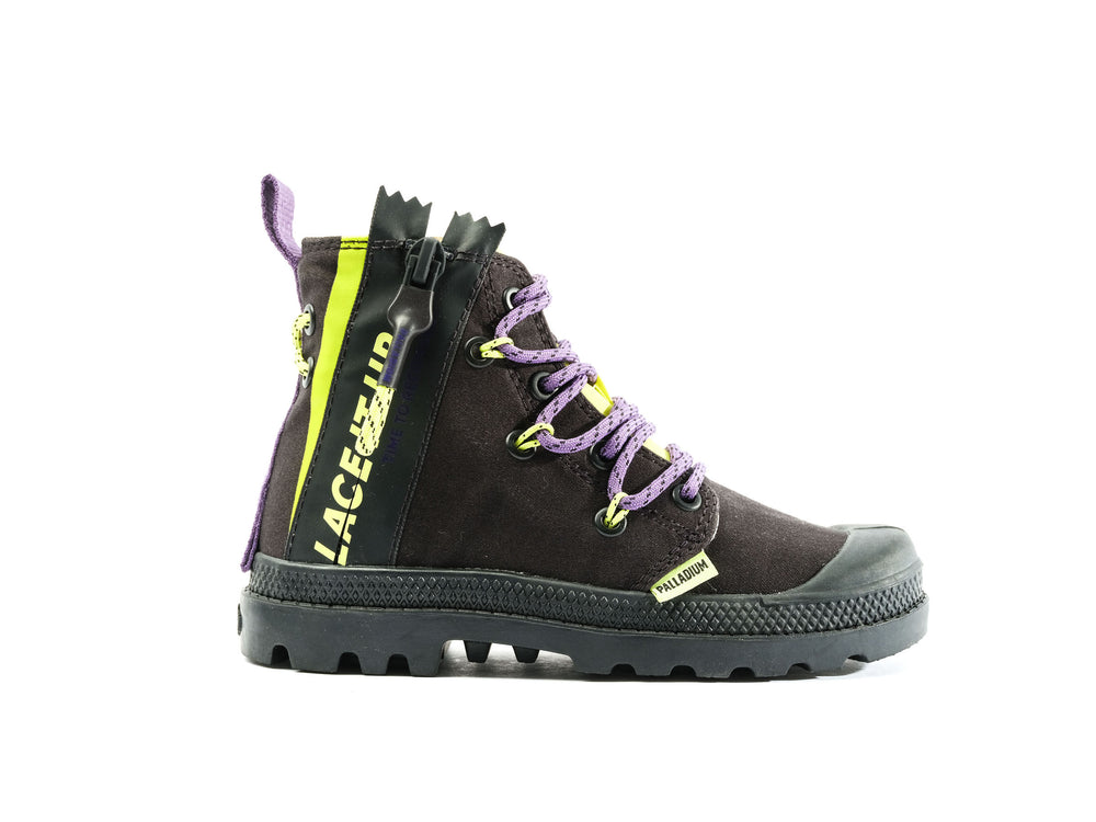 Botas Palladium PAMPA LACE IT Niños Negras | Costa Rica-08279